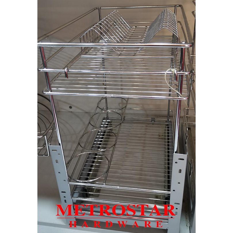 Stainless Steel 2-Tier Pull Out Rack